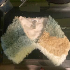 Anthropologie Tie- Dye Faux Fur Scarf